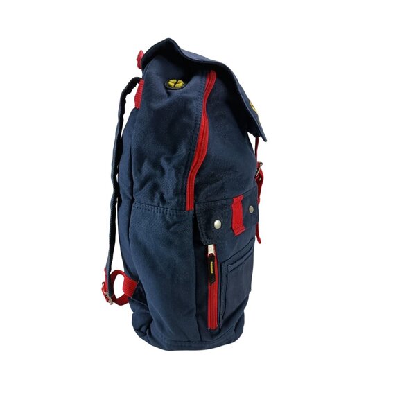 Rare! Vintage Serrio Backpack Has many pockets inside and out! Red and blue colo - Picture 3 of 11